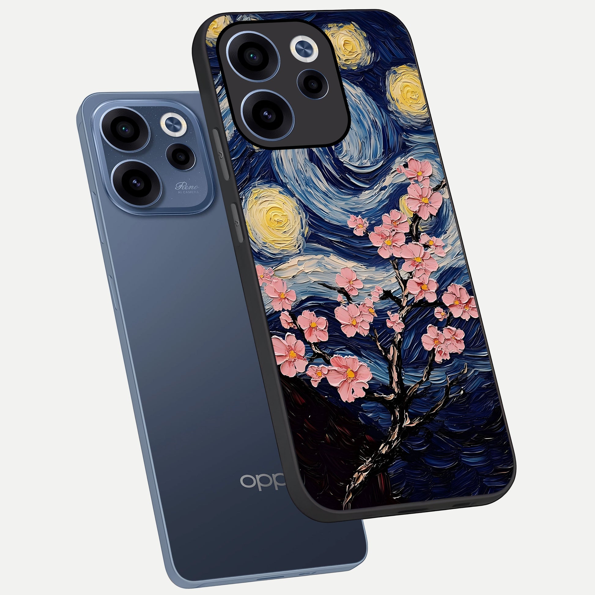  Van Gogh Scenery phone case For Oppo Reno 15c showing premium glass back cover with detailed artwork