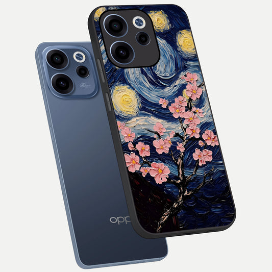  Van Gogh Scenery phone case For Oppo Reno 15c showing premium glass back cover with detailed artwork
