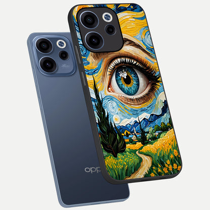  Van Gogh Eye phone case For Oppo Reno 15c showing premium glass back cover with detailed artwork