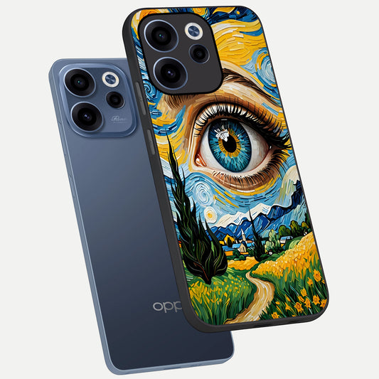  Van Gogh Eye phone case For Oppo Reno 15c showing premium glass back cover with detailed artwork