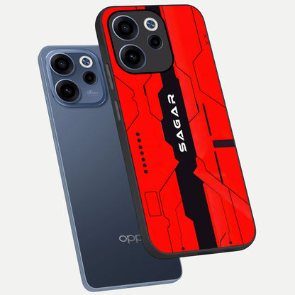  Voltage Rise CYBERPUNK Custom Name phone case For Oppo Reno 15c showing premium custom name glass back cover