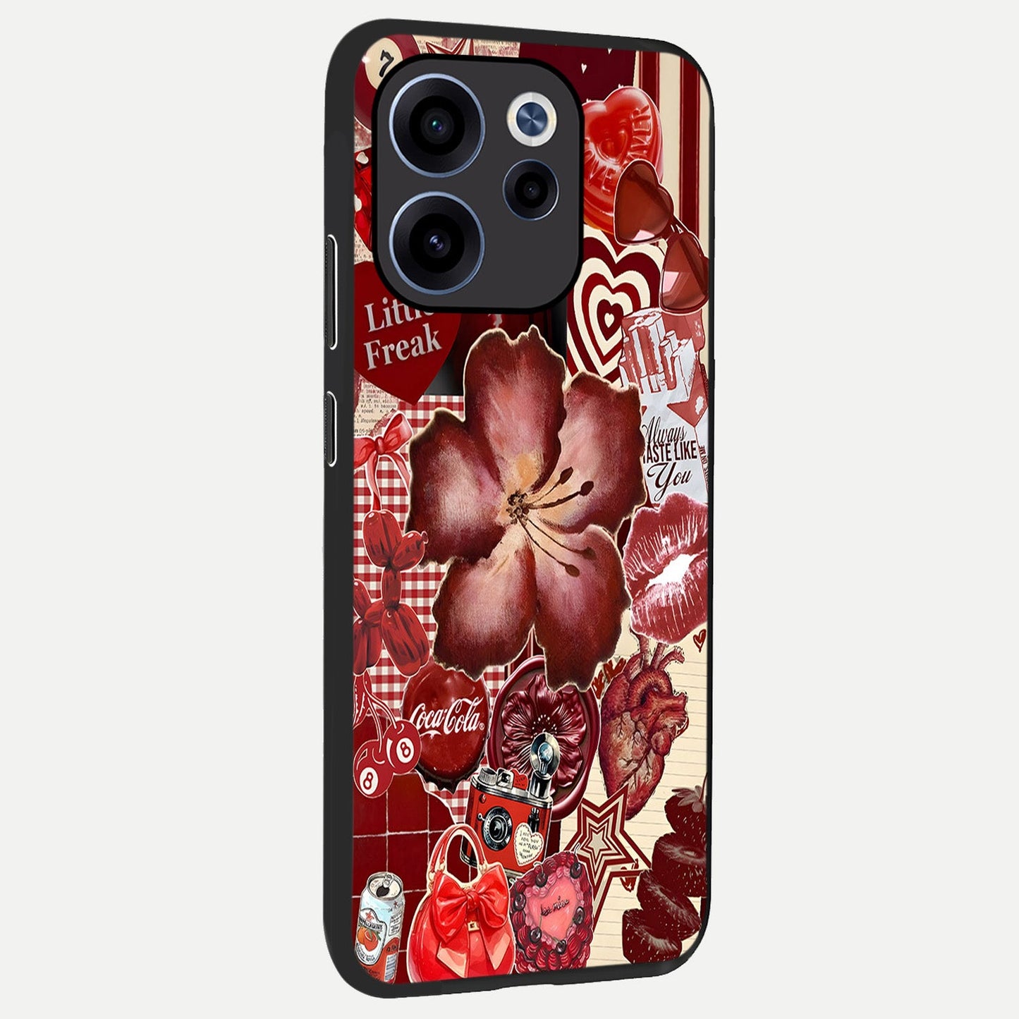  Aesthetic Little Freak back cover For Oppo Reno 15c slim fit glass case with vibrant aesthetic design