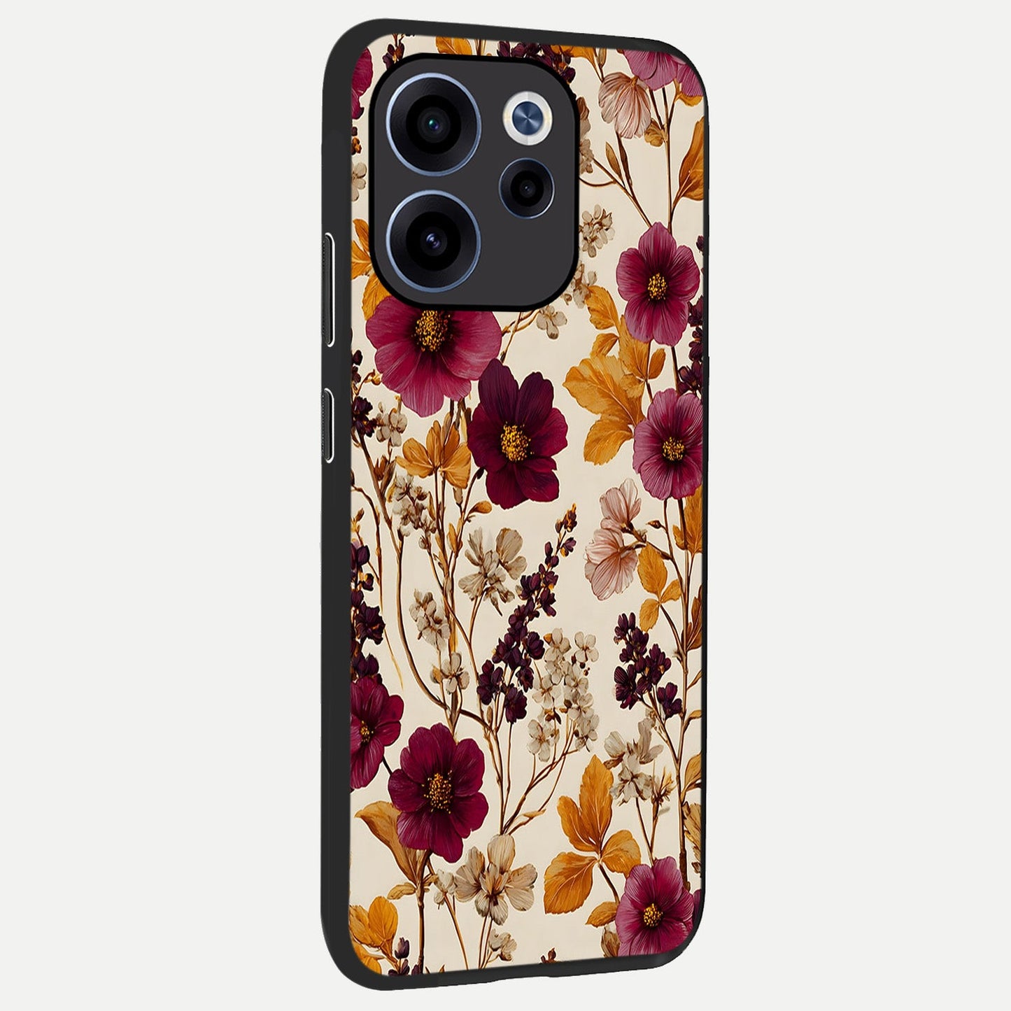  Autumn Wine Bloom back cover For Oppo Reno 15c slim fit glass case with vibrant aesthetic design