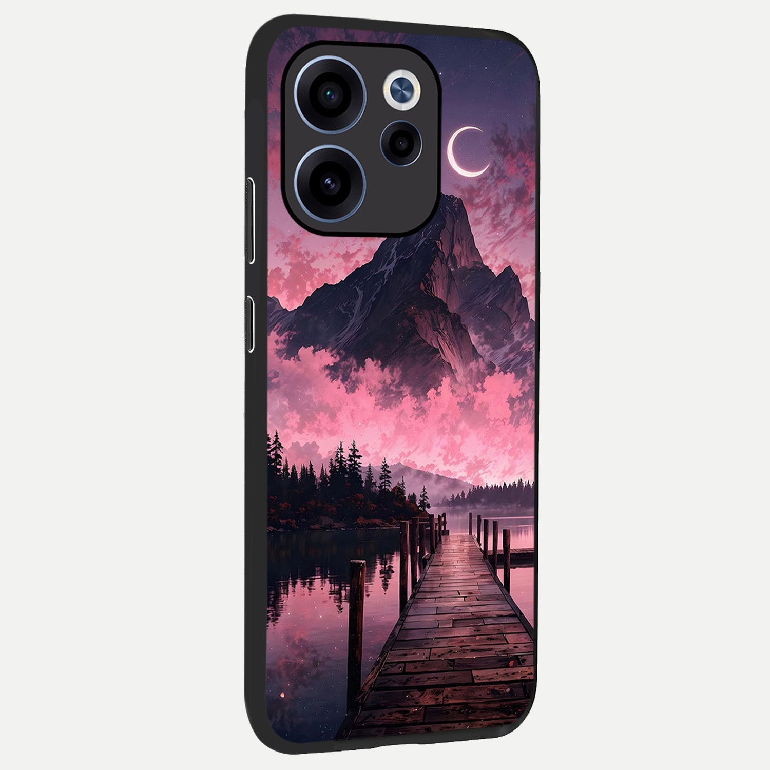  Beautiful Mountain View back cover For Oppo Reno 15c slim fit glass case with vibrant aesthetic design