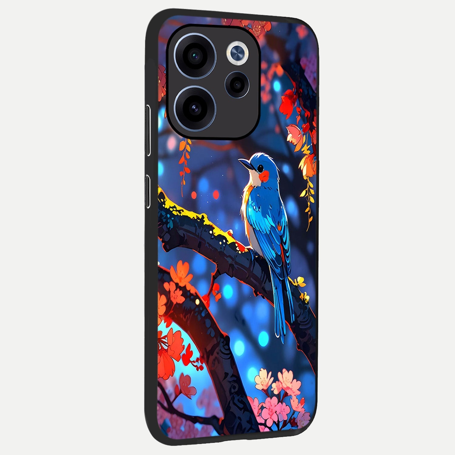  Blooming Water Drift back cover For Oppo Reno 15c slim fit glass case with vibrant aesthetic design