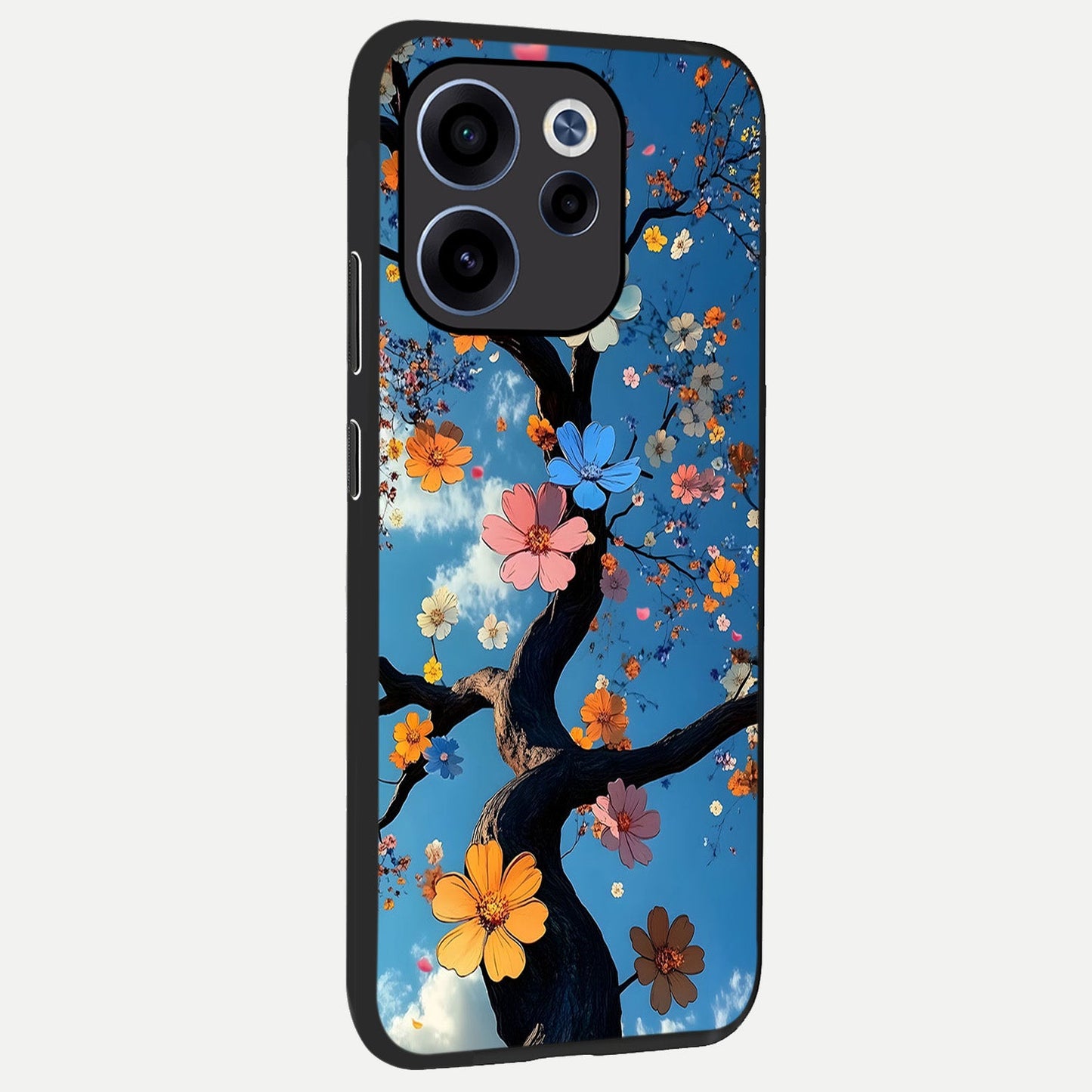  Blossom Dream Sky back cover For Oppo Reno 15c slim fit glass case with vibrant aesthetic design