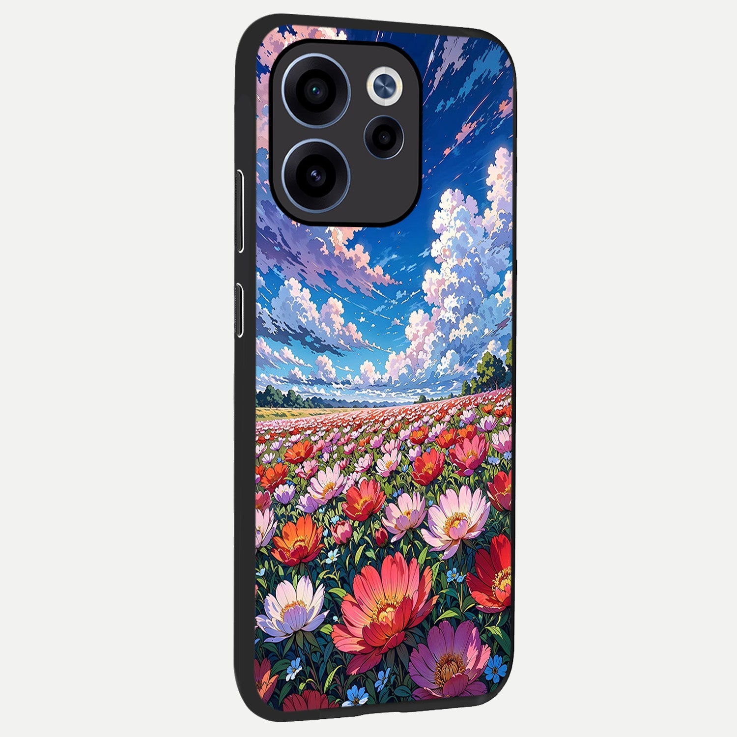  Blossom Sky Field back cover For Oppo Reno 15c slim fit glass case with vibrant aesthetic design