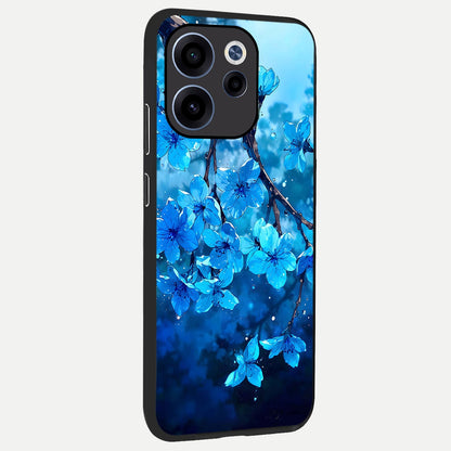  Blue Blossoms Branch back cover For Oppo Reno 15c slim fit glass case with vibrant aesthetic design