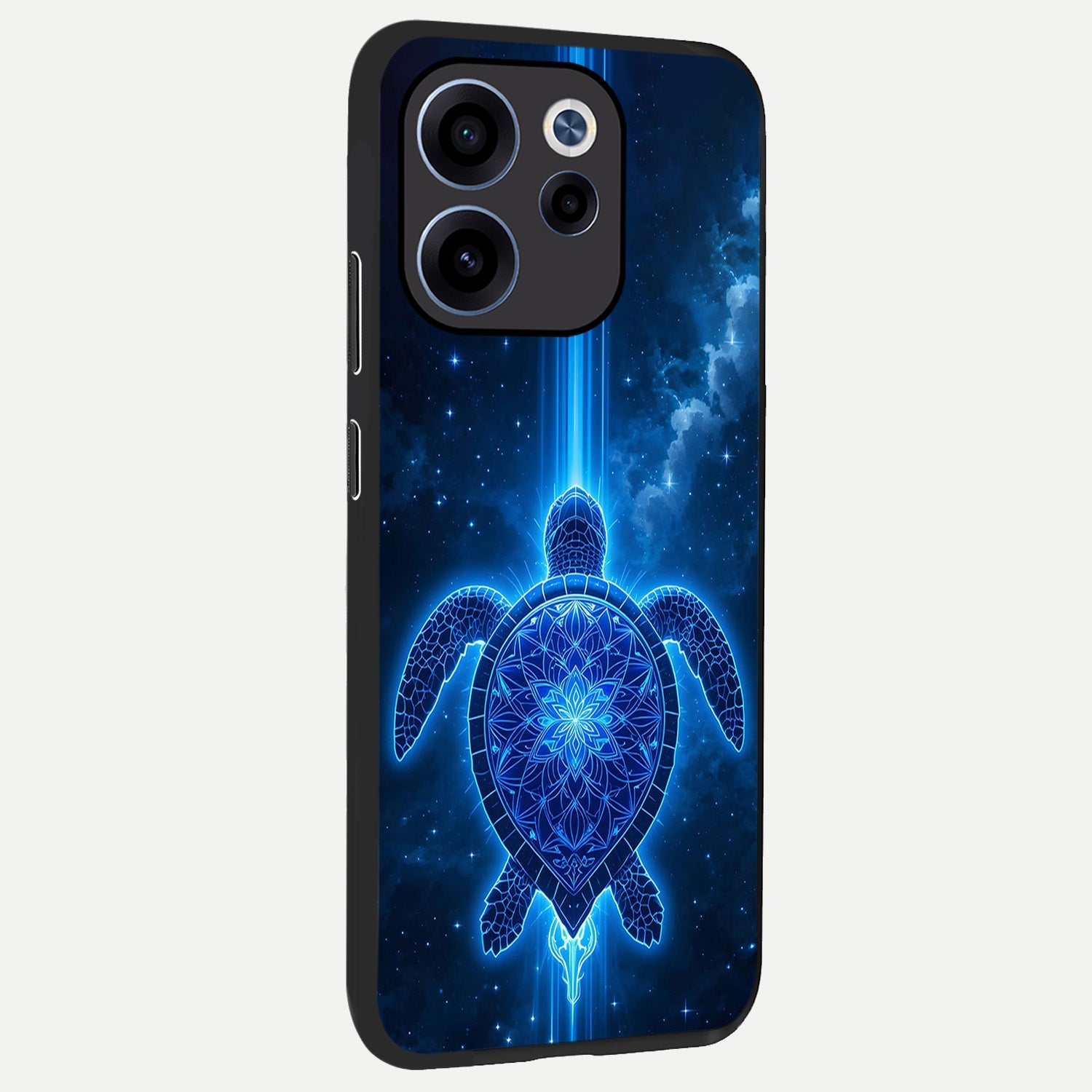 Blue Galaxy Turtle back cover For Oppo Reno 15c slim fit glass case with vibrant aesthetic design