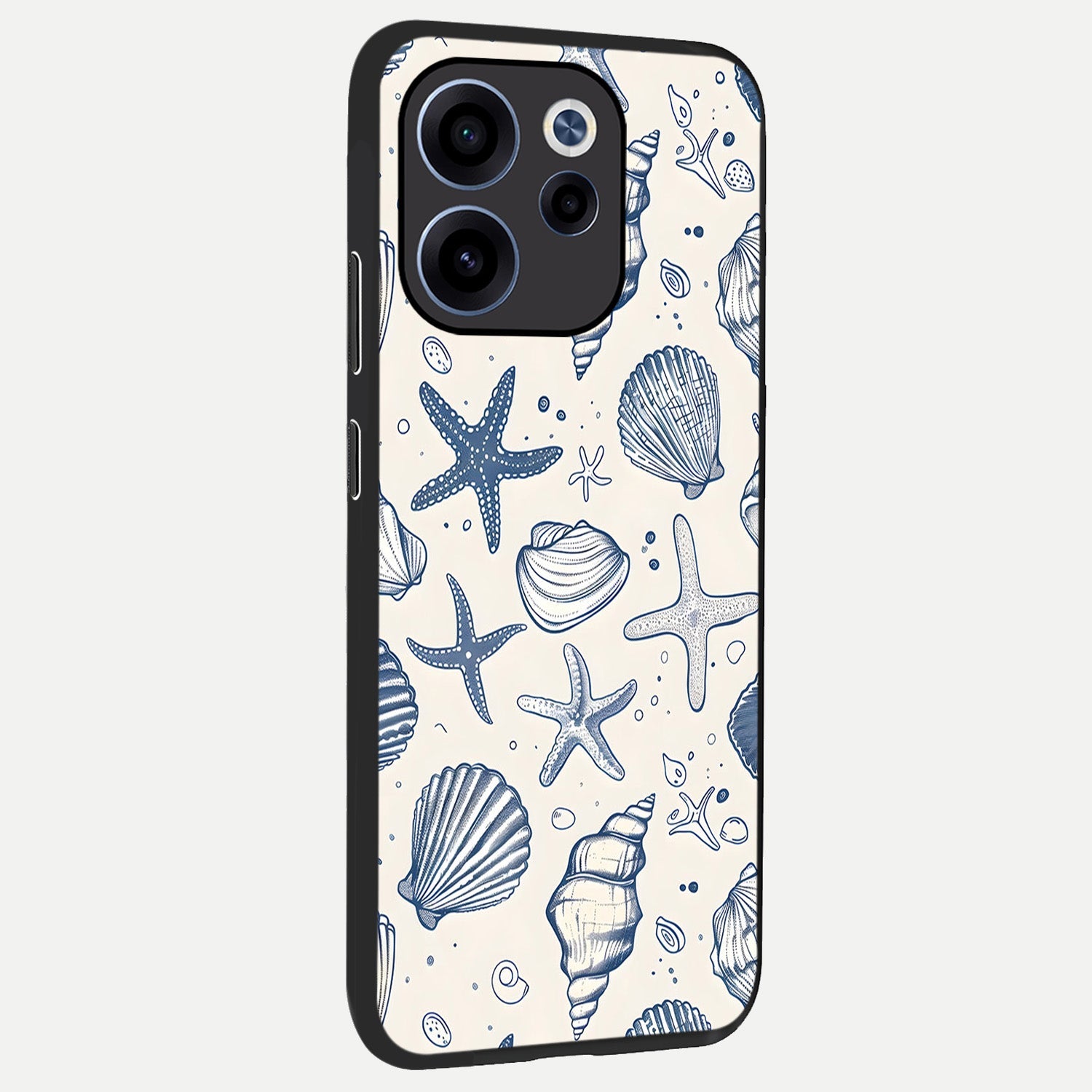  Blue Ocean Outline back cover For Oppo Reno 15c slim fit glass case with vibrant aesthetic design