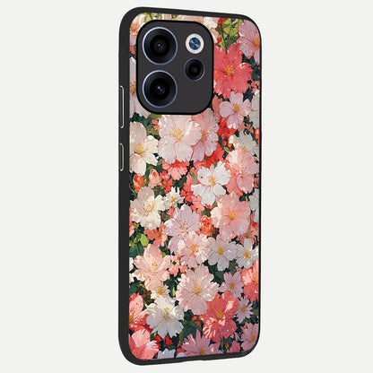  Blush Bloom Field back cover For Oppo Reno 15c slim fit glass case with vibrant aesthetic design