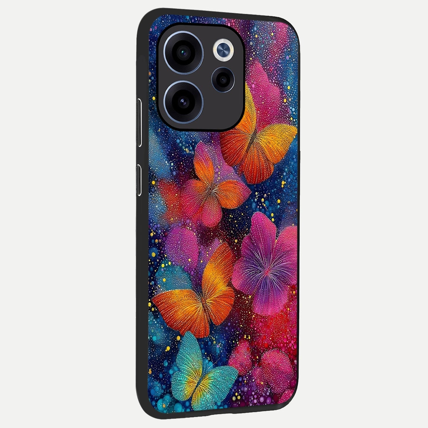  Butterfly Dream Mist back cover For Oppo Reno 15c slim fit glass case with vibrant aesthetic design