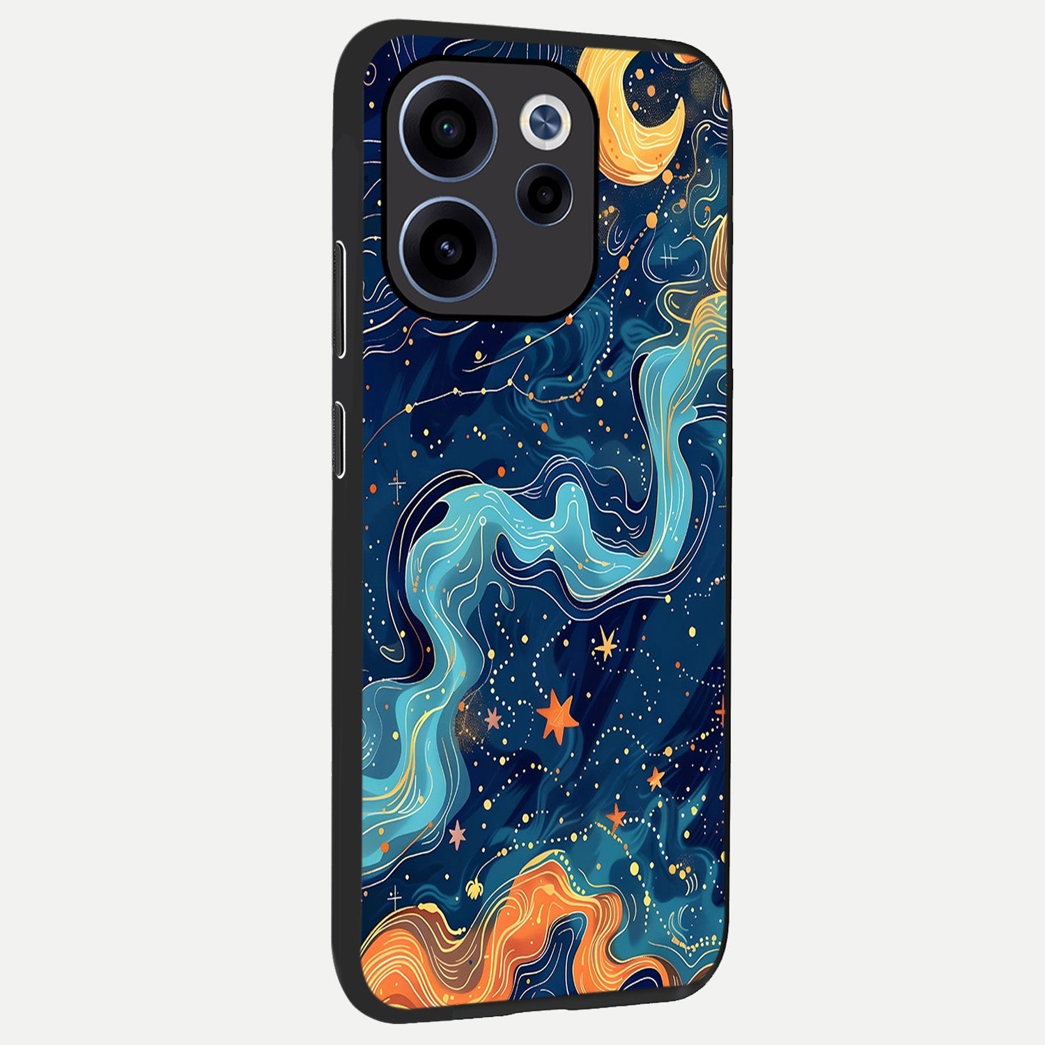  Celestial Dream Flow back cover For Oppo Reno 15c slim fit glass case with vibrant aesthetic design