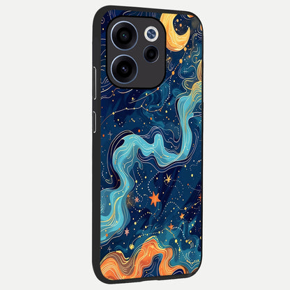  Celestial Dream Flow back cover For Oppo Reno 15c slim fit glass case with vibrant aesthetic design