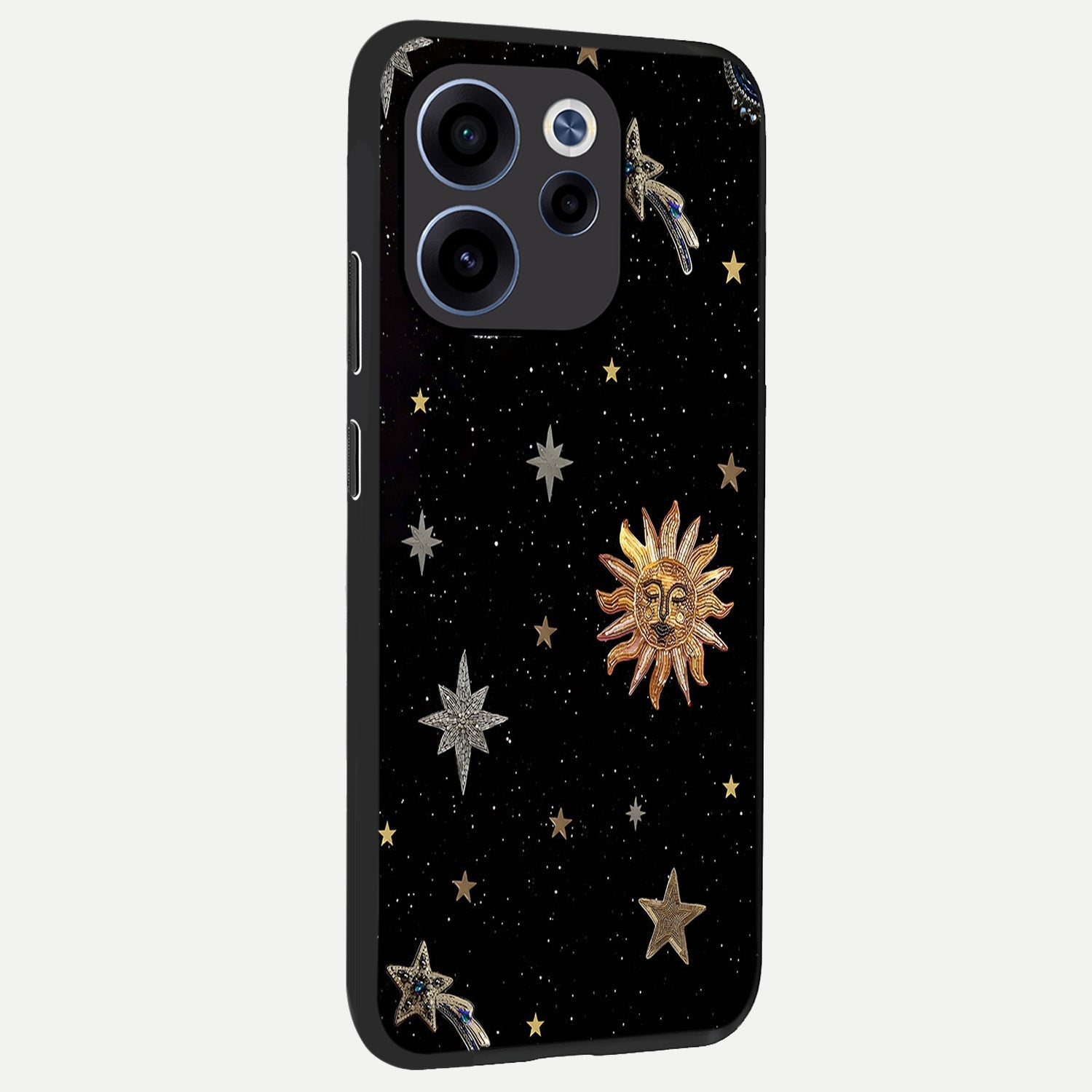  Celestial Moon With Stars back cover For Oppo Reno 15c slim fit glass case with vibrant aesthetic design