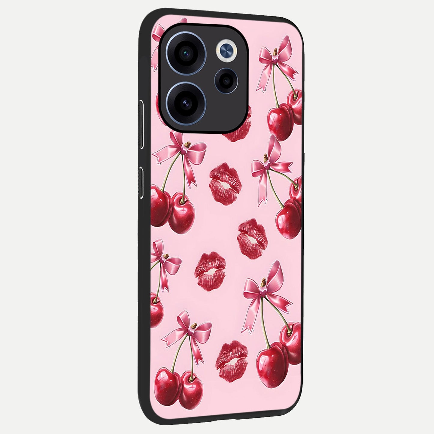  Cherry With Lips back cover For Oppo Reno 15c slim fit glass case with vibrant aesthetic design