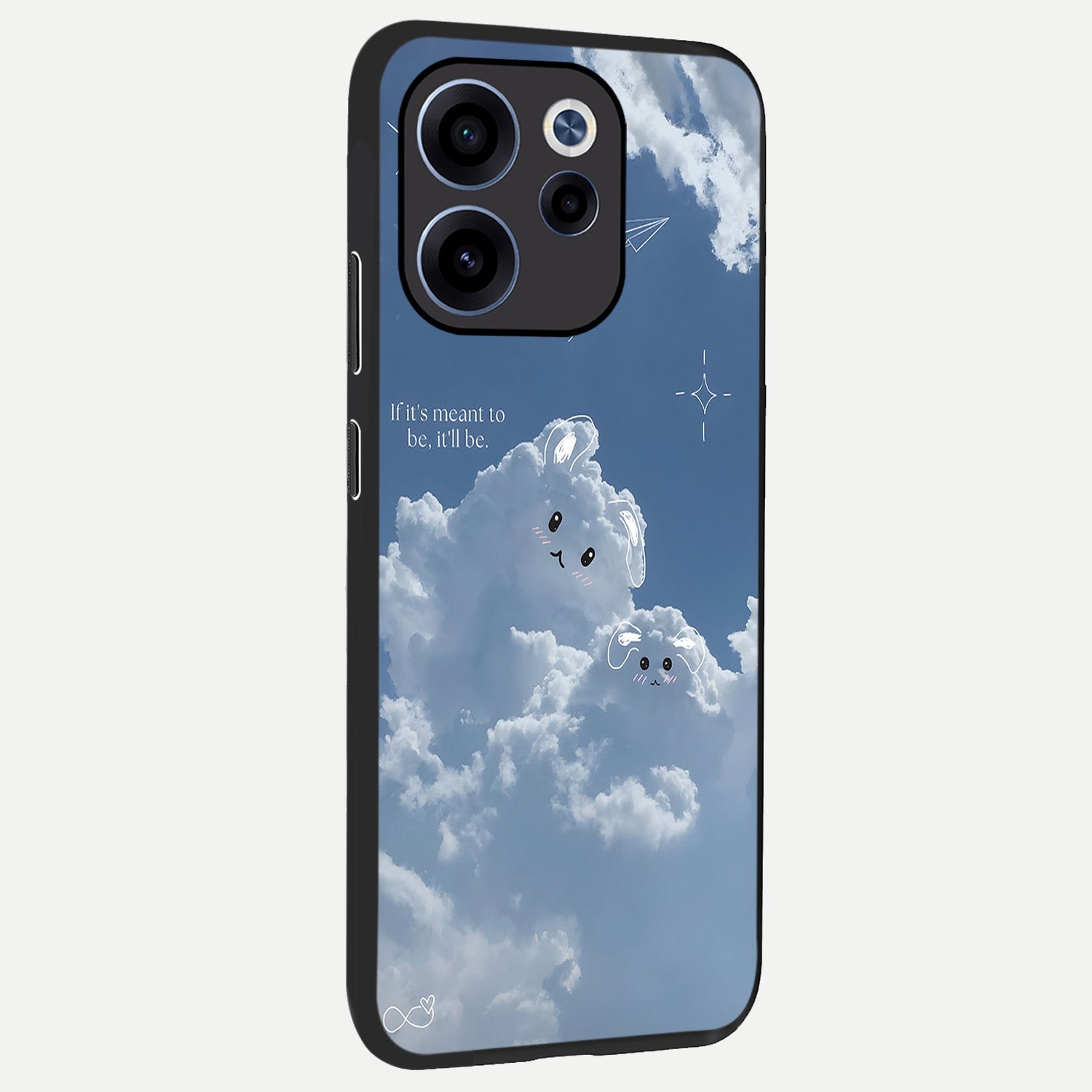  Cloud Bunny Dreams back cover For Oppo Reno 15c slim fit glass case with vibrant aesthetic design
