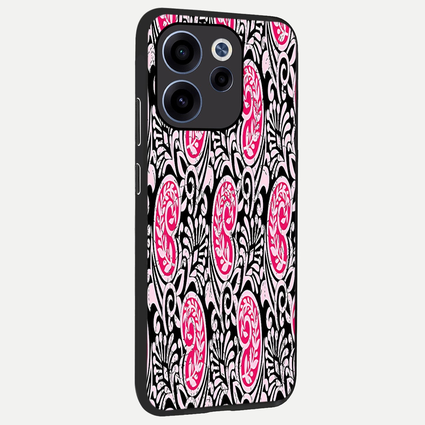  Crimson Paisley Charm back cover For Oppo Reno 15c slim fit glass case with vibrant aesthetic design