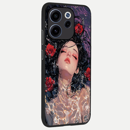  Crimson Rose Serenity back cover For Oppo Reno 15c slim fit glass case with vibrant aesthetic design