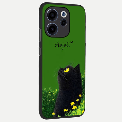  Emerald Cat Custom Name back cover For Oppo Reno 15c slim fit glass case with vibrant aesthetic design