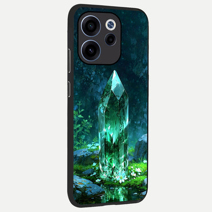  Emerald Light Crystal back cover For Oppo Reno 15c slim fit glass case with vibrant aesthetic design