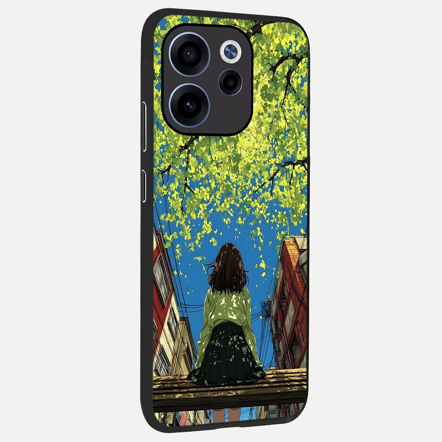  Golden Leaves Glow back cover For Oppo Reno 15c slim fit glass case with vibrant aesthetic design