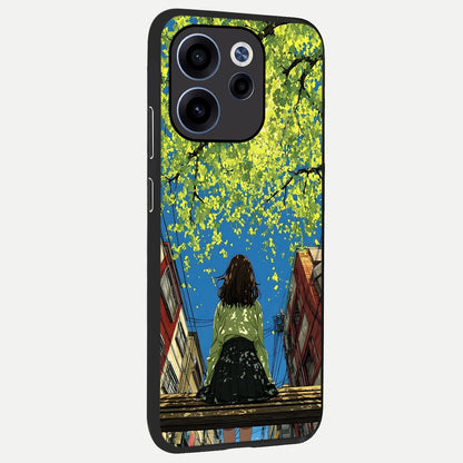  Golden Leaves Glow back cover For Oppo Reno 15c slim fit glass case with vibrant aesthetic design