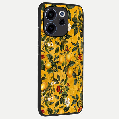  Golden Lemon Field back cover For Oppo Reno 15c slim fit glass case with vibrant aesthetic design