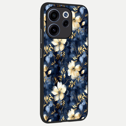  Golden Midnight Bloom back cover For Oppo Reno 15c slim fit glass case with vibrant aesthetic design