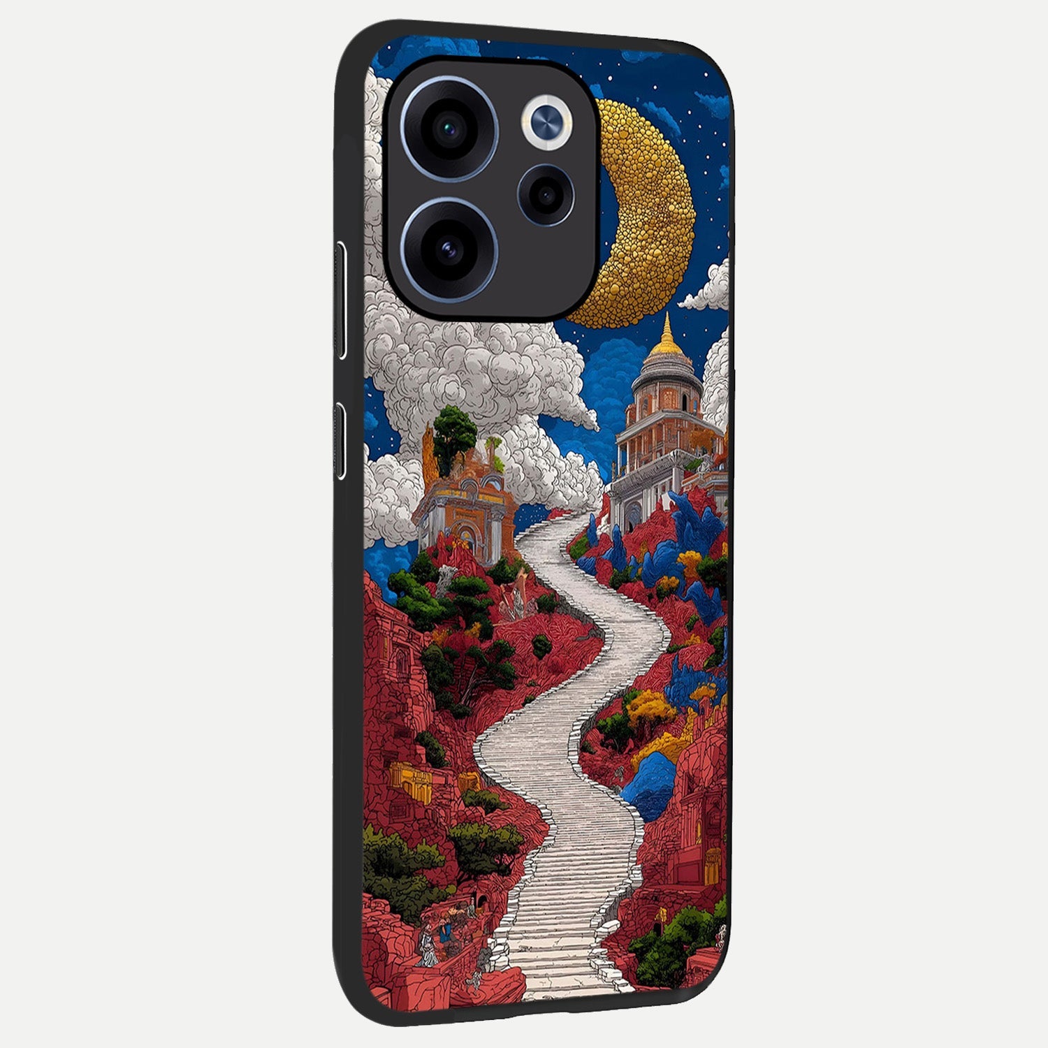  Heavenly Moon Path back cover For Oppo Reno 15c slim fit glass case with vibrant aesthetic design