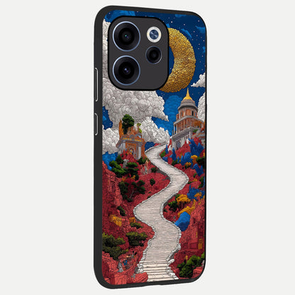  Heavenly Moon Path back cover For Oppo Reno 15c slim fit glass case with vibrant aesthetic design
