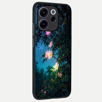  Midnight Bloom Glow back cover For Oppo Reno 15c slim fit glass case with vibrant aesthetic design