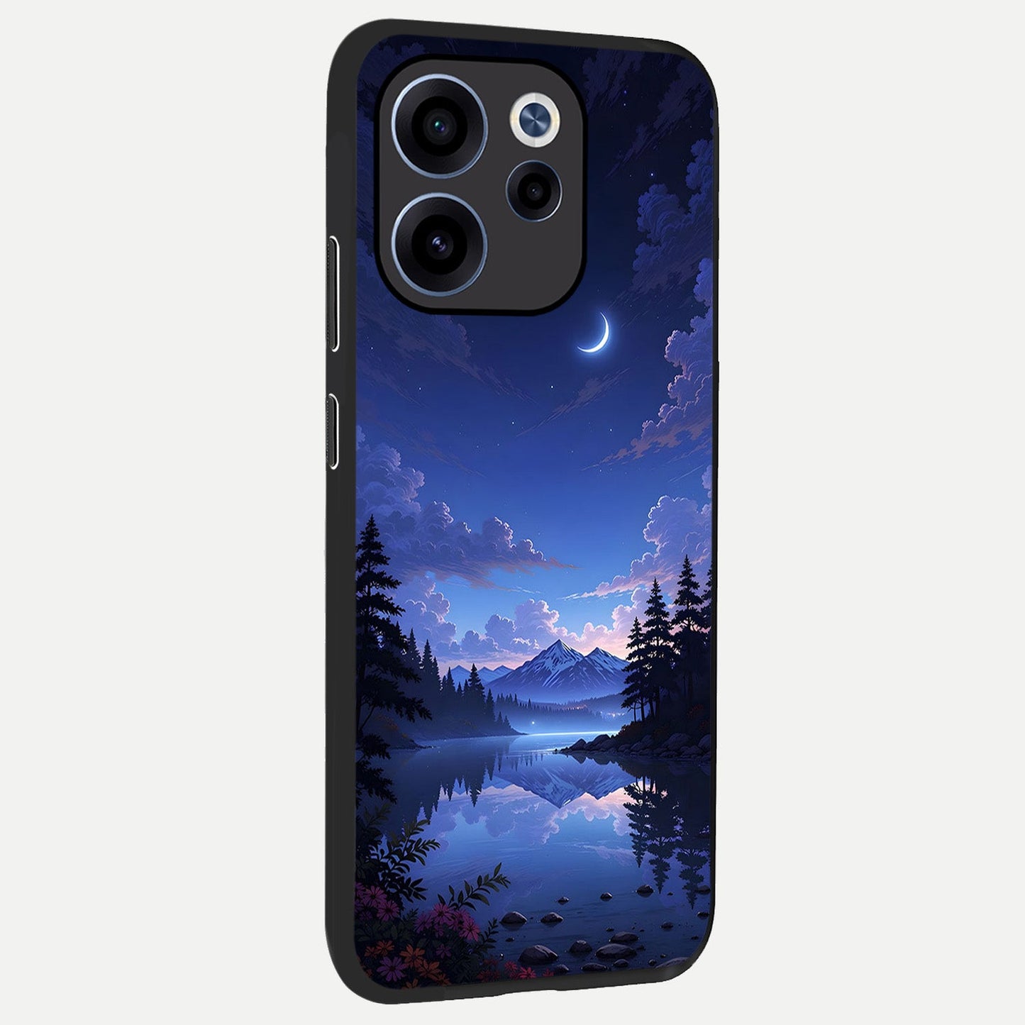  Midnight Lake Peace back cover For Oppo Reno 15c slim fit glass case with vibrant aesthetic design