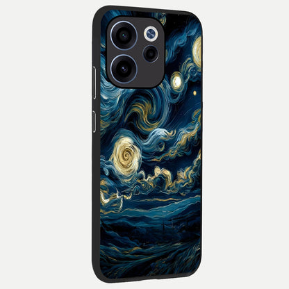  Midnight Sky Whirl back cover For Oppo Reno 15c slim fit glass case with vibrant aesthetic design