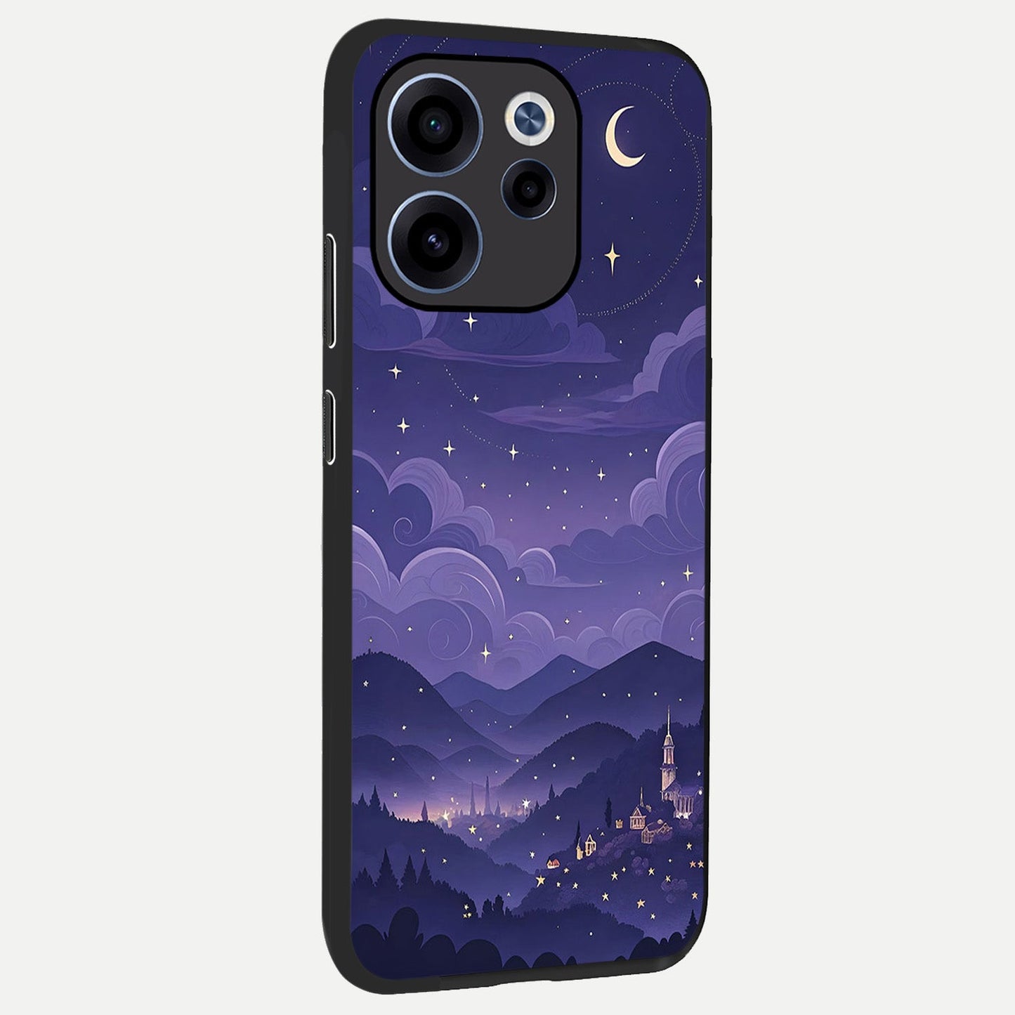  Minimal Night View back cover For Oppo Reno 15c slim fit glass case with vibrant aesthetic design