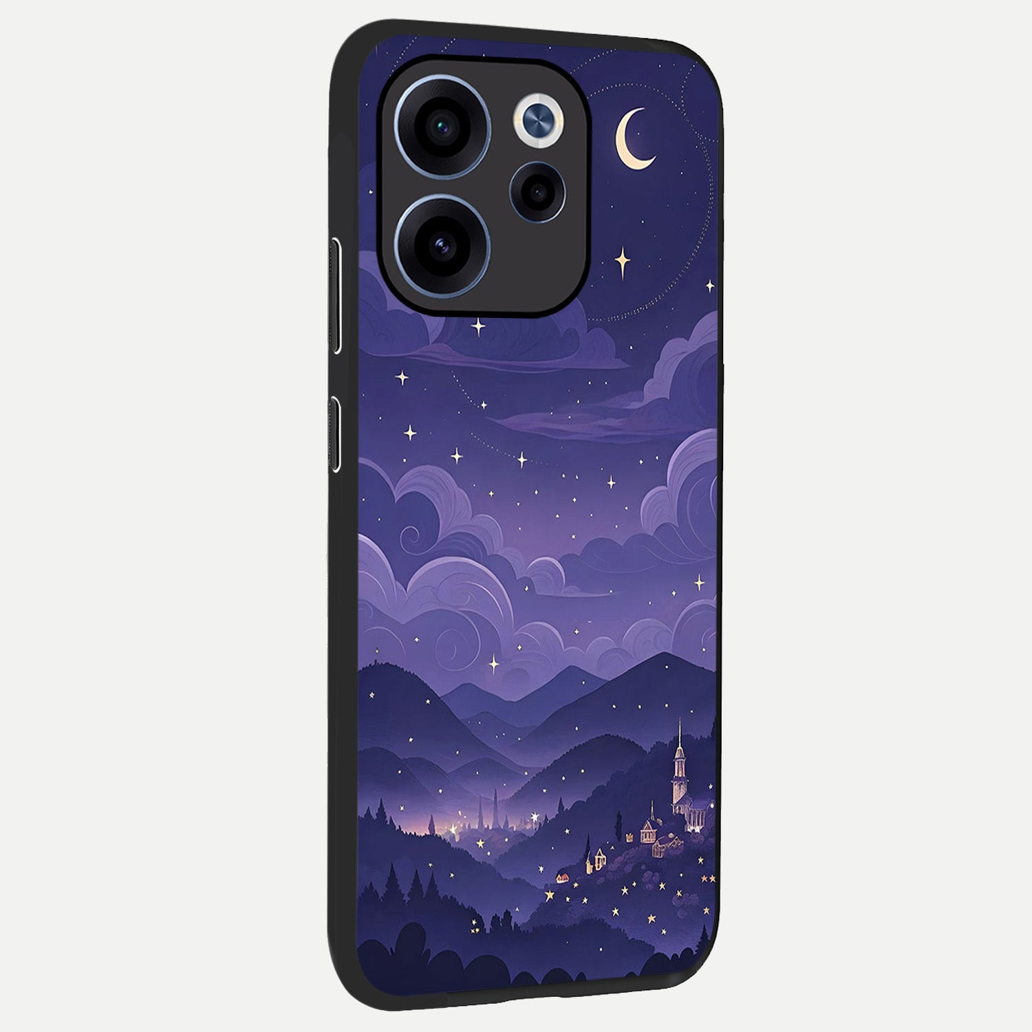  Minimal Night View back cover For Oppo Reno 15c slim fit glass case with vibrant aesthetic design