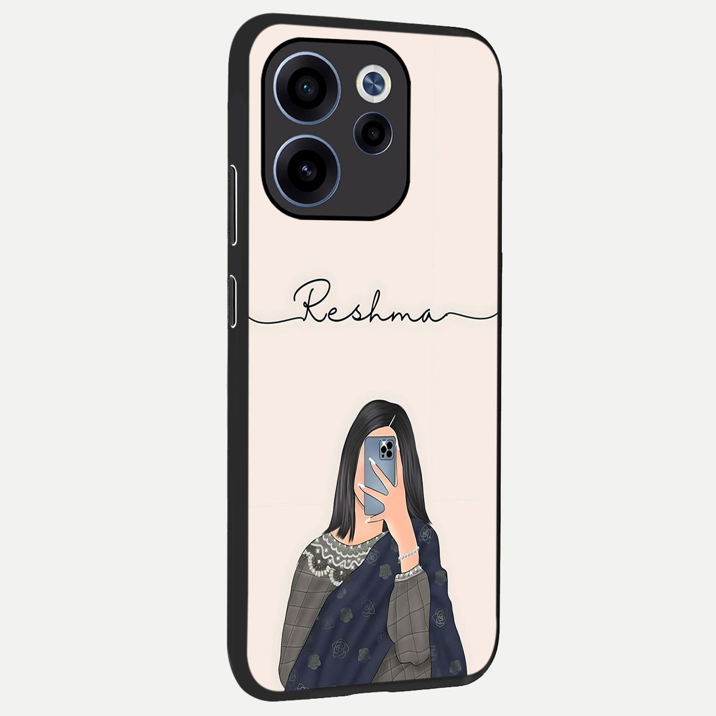  Mirror Mood Muse With Custom Name back cover For Oppo Reno 15c slim fit glass case with vibrant aesthetic design