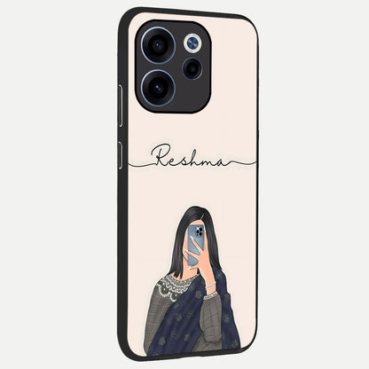  Mirror Mood Muse With Custom Name back cover For Oppo Reno 15c slim fit glass case with vibrant aesthetic design