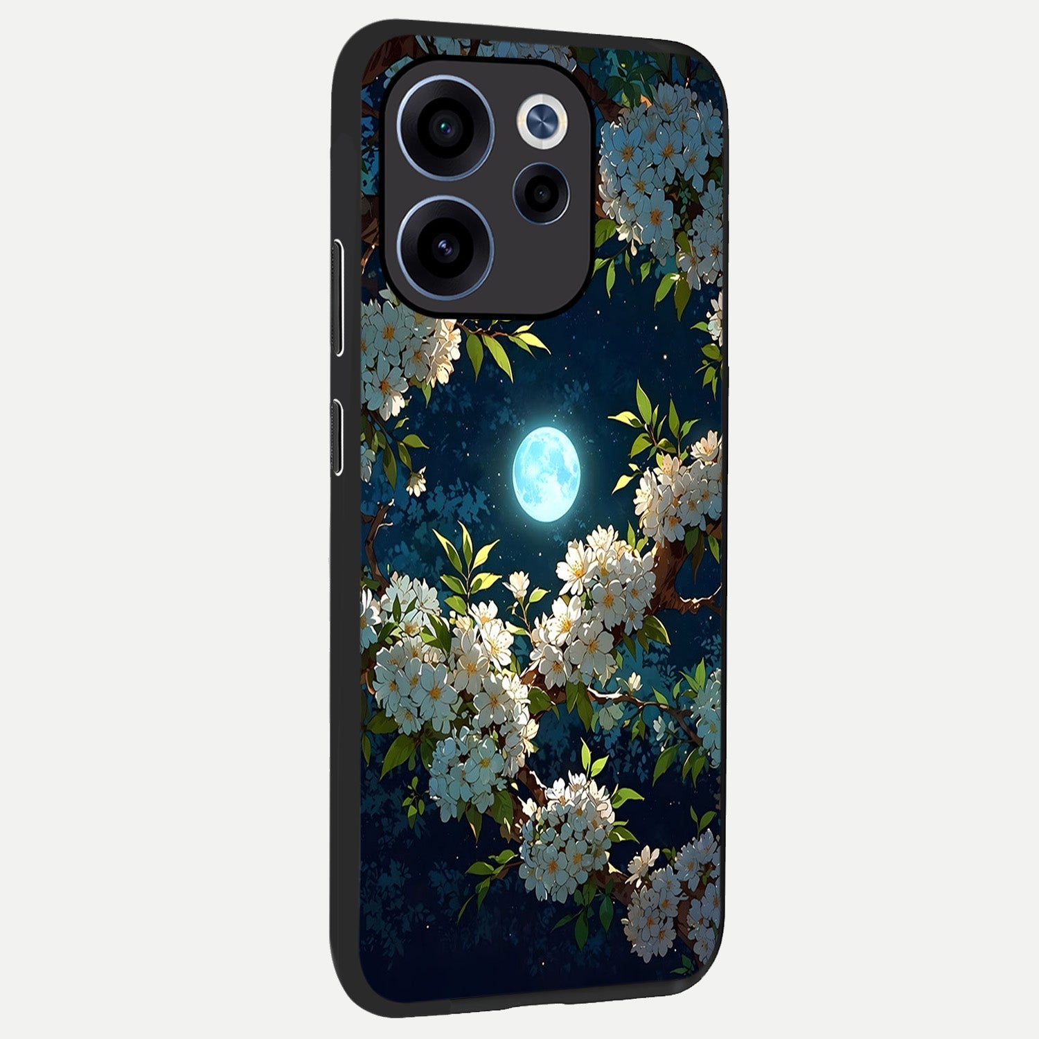  Moonlit Blossom Dream back cover For Oppo Reno 15c slim fit glass case with vibrant aesthetic design