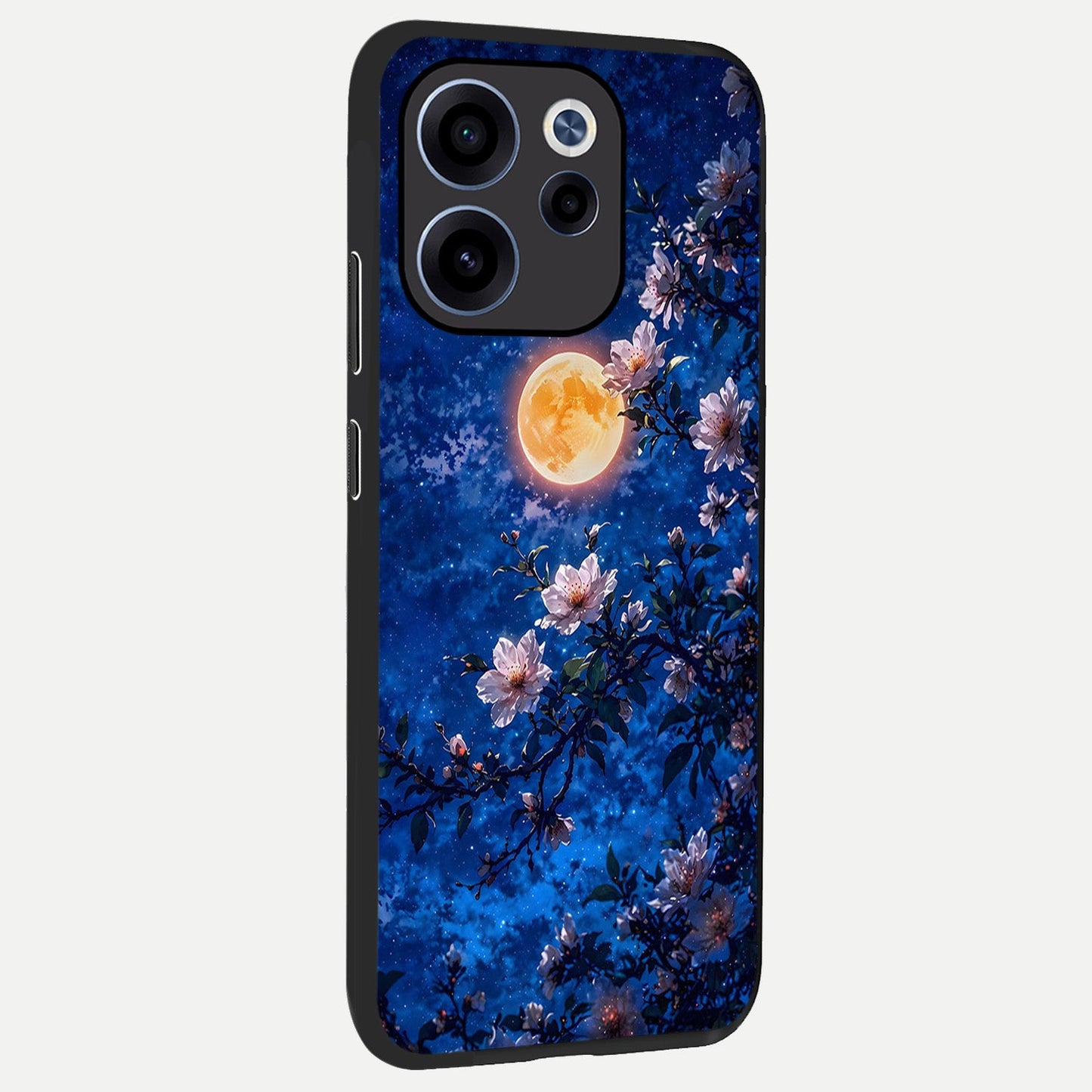  Moonlit Blossoms Night back cover For Oppo Reno 15c slim fit glass case with vibrant aesthetic design