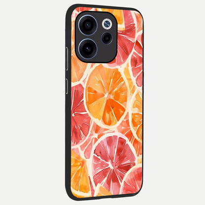  Orange Fruits Pattern back cover For Oppo Reno 15c slim fit glass case with vibrant aesthetic design