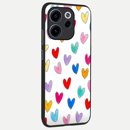  Playful Love Doodles back cover For Oppo Reno 15c slim fit glass case with vibrant aesthetic design