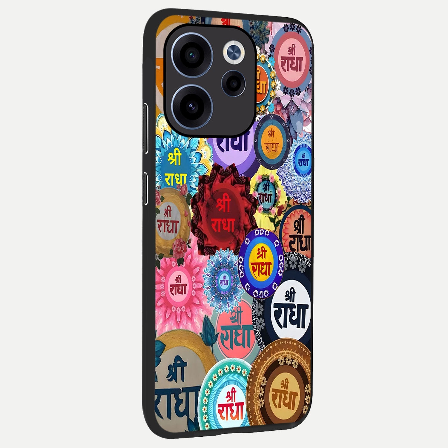  Radha Divine Bloom back cover For Oppo Reno 15c slim fit glass case with vibrant aesthetic design