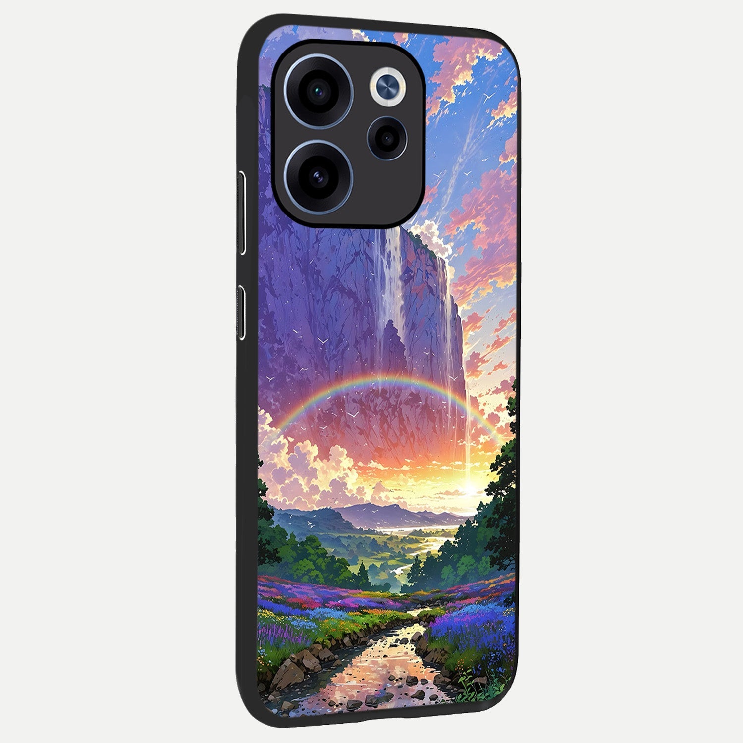  Rainbow Valley Dream back cover For Oppo Reno 15c slim fit glass case with vibrant aesthetic design