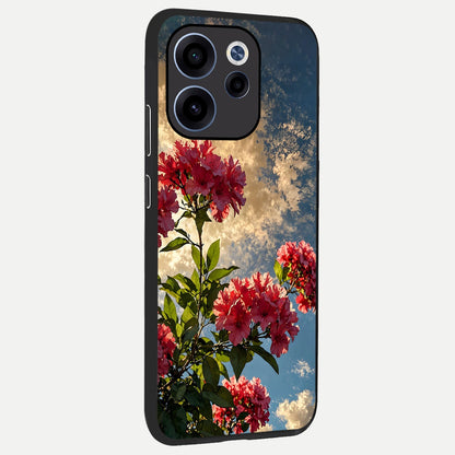  Red Bloom Skies back cover For Oppo Reno 15c slim fit glass case with vibrant aesthetic design