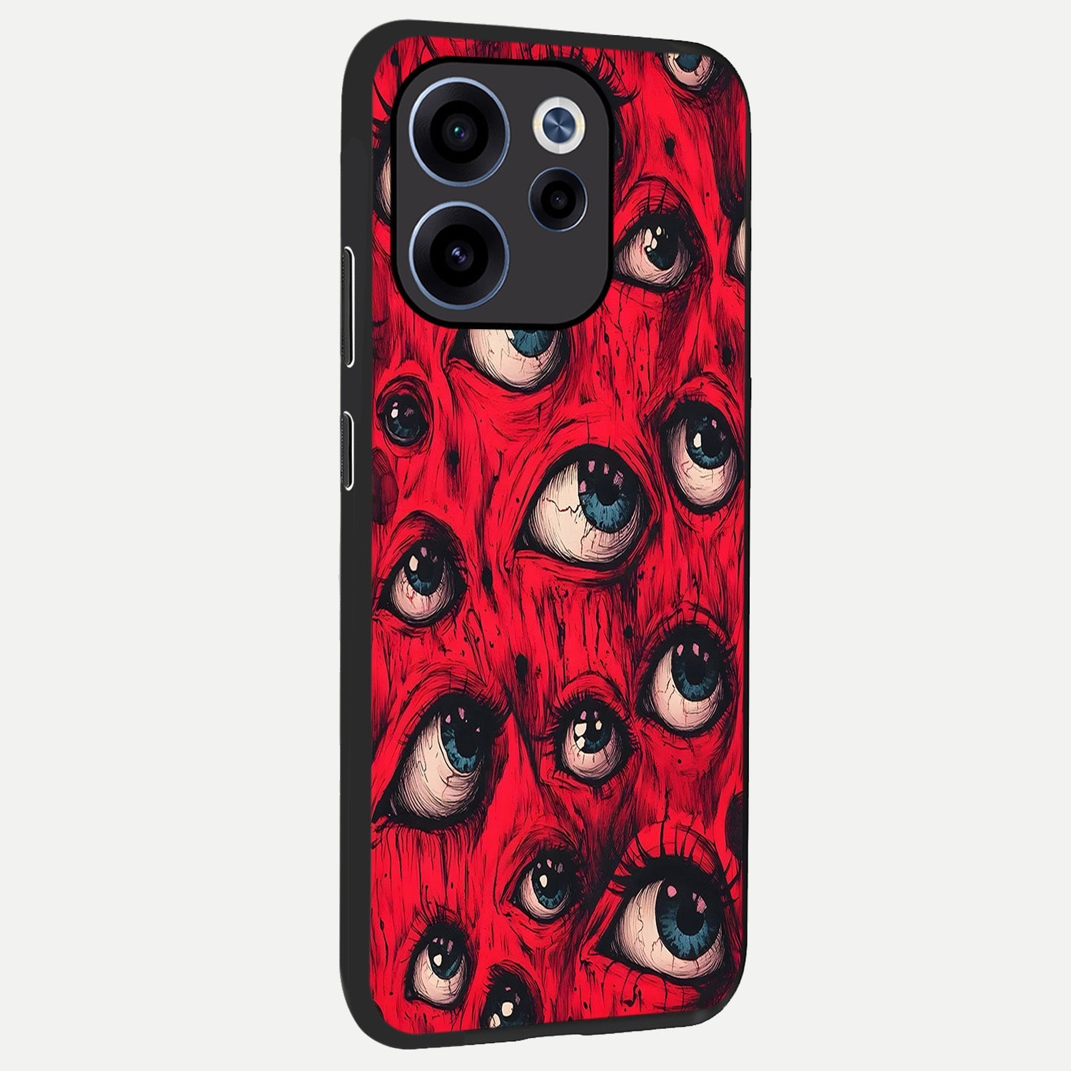  Red Eyes Pattern back cover For Oppo Reno 15c slim fit glass case with vibrant aesthetic design