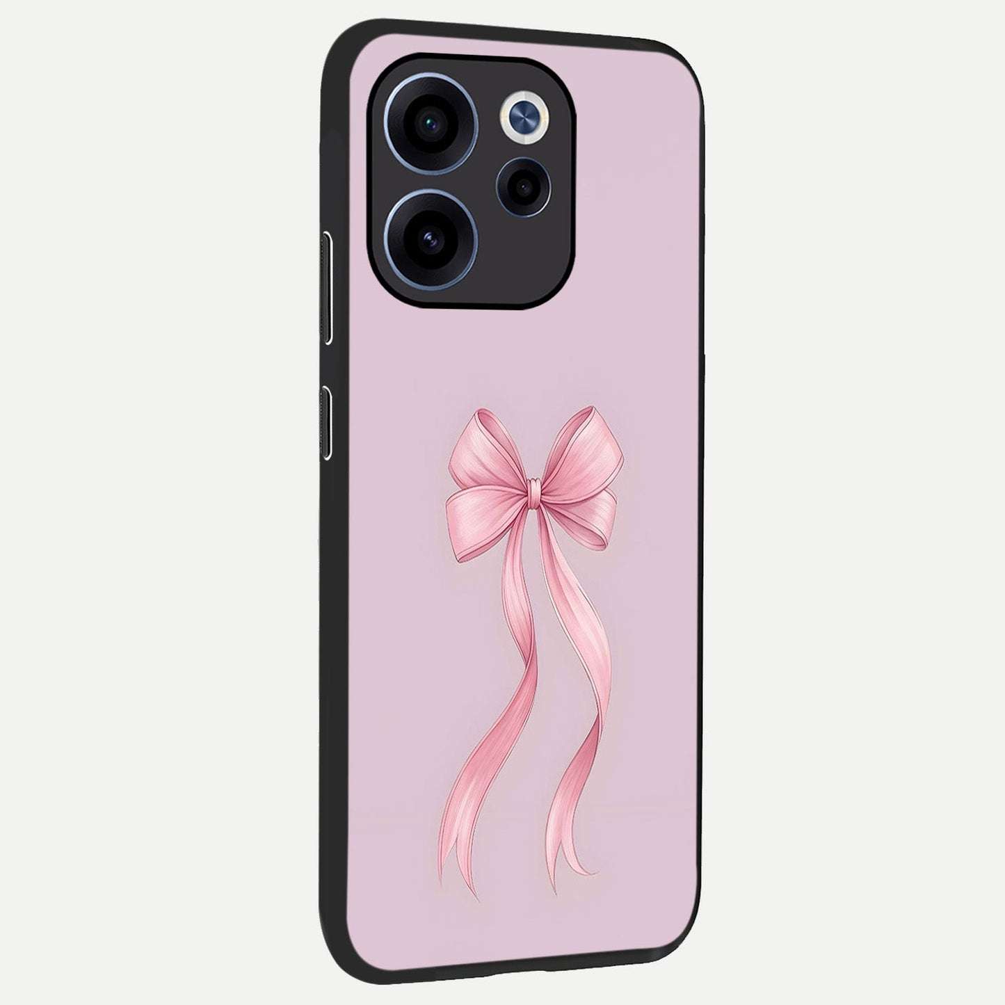  Soft Blush Bow back cover For Oppo Reno 15c slim fit glass case with vibrant aesthetic design