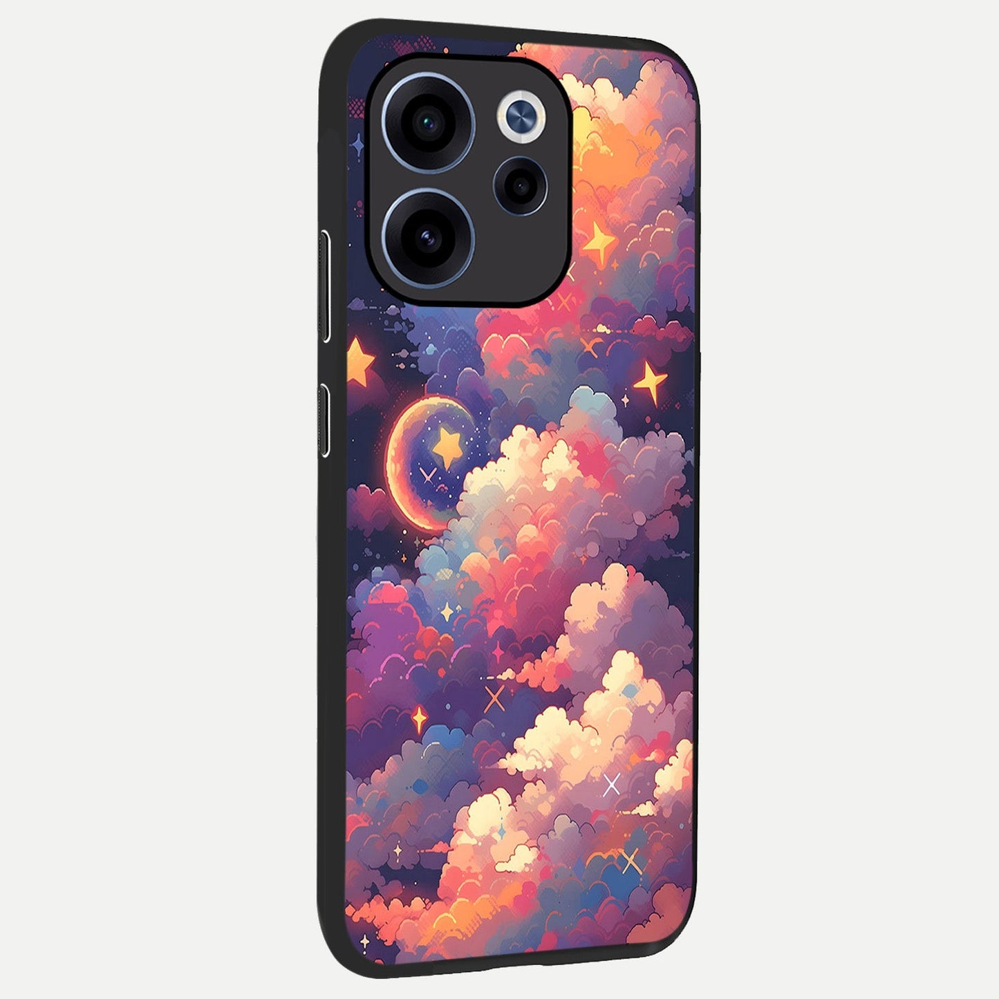  Starlit Dream Clouds back cover For Oppo Reno 15c slim fit glass case with vibrant aesthetic design