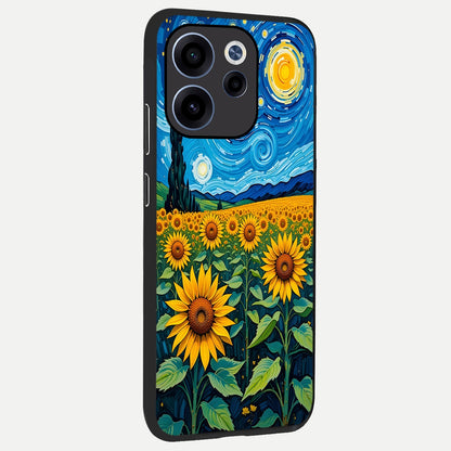  Starry Sunflower Dreams back cover For Oppo Reno 15c slim fit glass case with vibrant aesthetic design