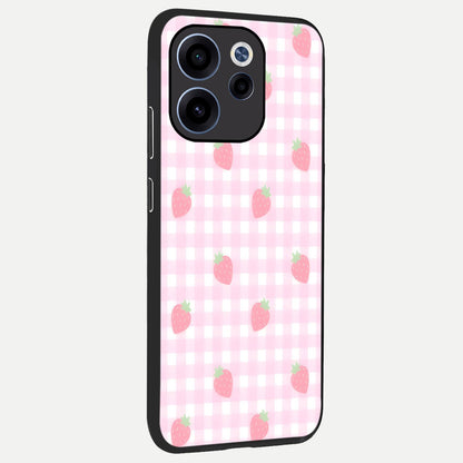  Strawberry Picnic Love back cover For Oppo Reno 15c slim fit glass case with vibrant aesthetic design